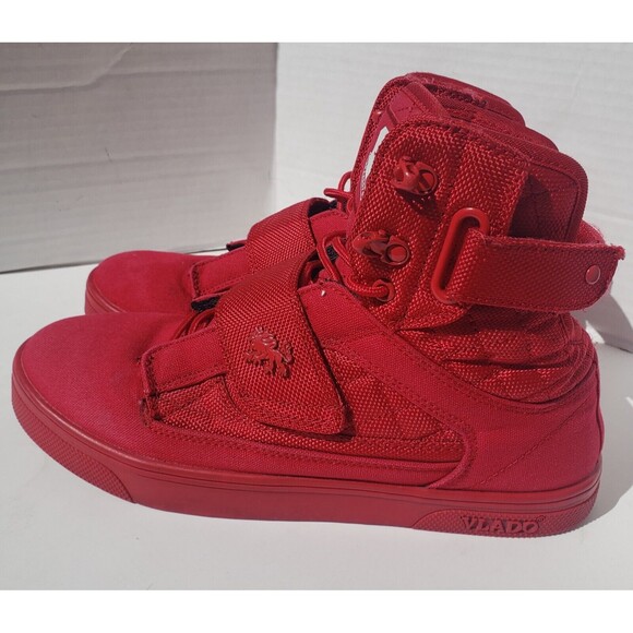 Vlado Footwear Mens Atlas II 2 Red Mono Hi-Top Shoes IG-1500-5R US Size 8 - Picture 5 of 16
